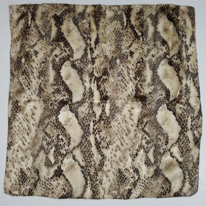 Vintage ITALY SYMPHONY SCARFS Brown Gold Snakeskin SATIN Square 20"